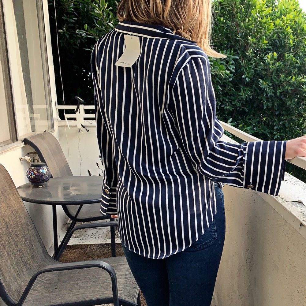 Zara striped button down shirt - Picture 2 of 8